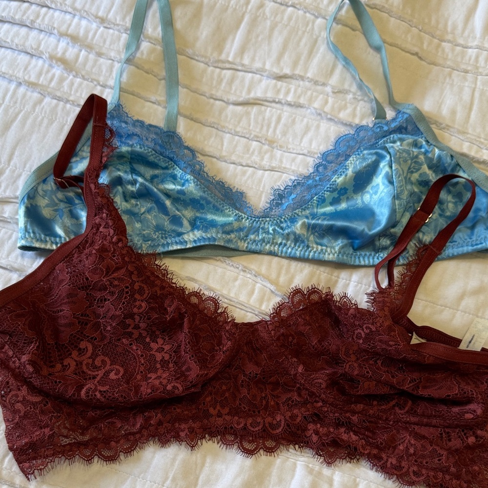 Free People Intimately lace bralettes. Both NWOT